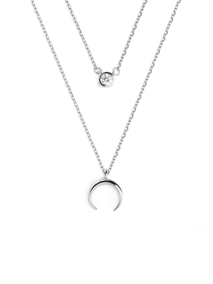 Pack 2 Collares Diamond + Mini Moonset Plata